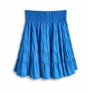 Merlette Texel Blue Cotton Tiered Skirt Women's XS High Waisted Ruffle